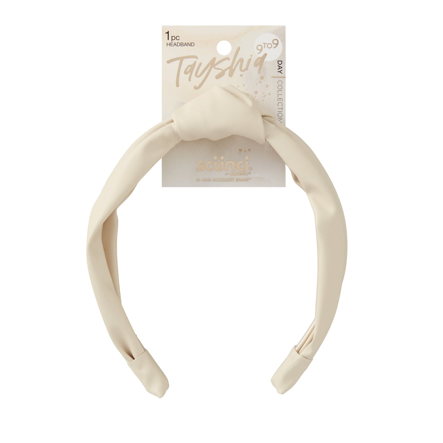 Tayshia by Leather Knotted Headband, Ivory, 1 Count