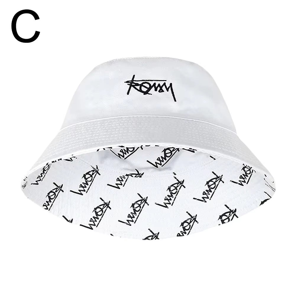 Unisex Letter Embroidery Printing Personality Bucket Hats Fishermen Caps Outdoor Casual Cap Sunscreen Hat