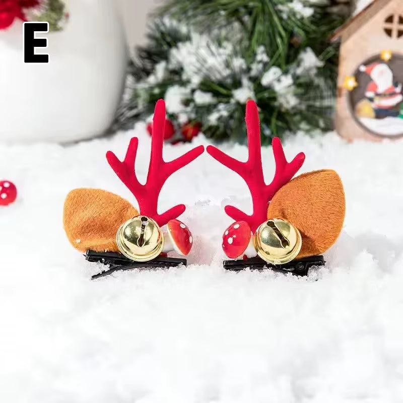 Christmas Antler Hair Clips Deer Ear Hairpins Festivals Christmas Headbands Pine Cones Hair Ball Adult Headwear Hair Accessories