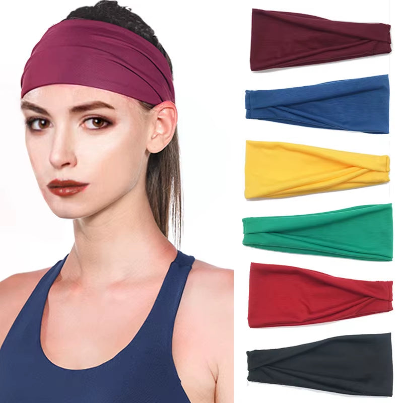 Elastic Yoga Headband Sport Sweatband Women Men Sport Jog Tennis Running Cycling Hair Band Turban Outdoor Gym Sport Bandage