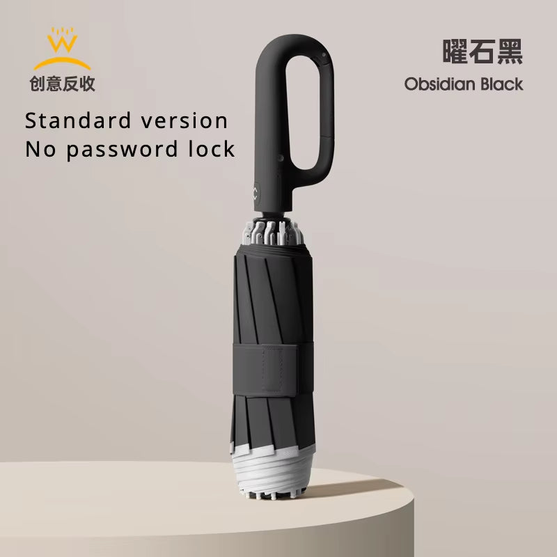 Windproof Automatic Folding Men'S Umbrella,Password Lock Buckle, Enlarged Thick,Car Reverse Wind Resistant Double Umbrella Women