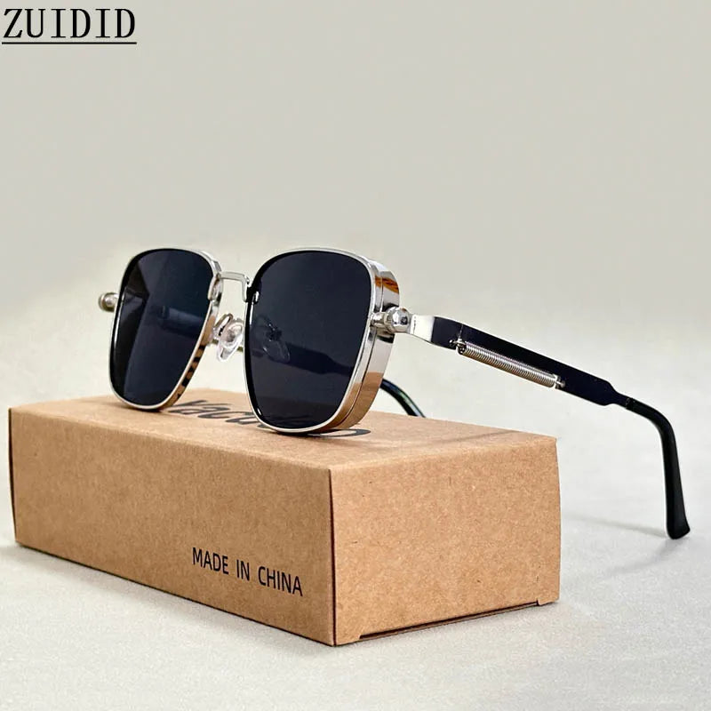 Steampunk Sunglasses for Men Vintage Square Sunglasses Women 2024 Punk Fashion Glasses Dropshipping Gafas De Sol Hombre Okulary