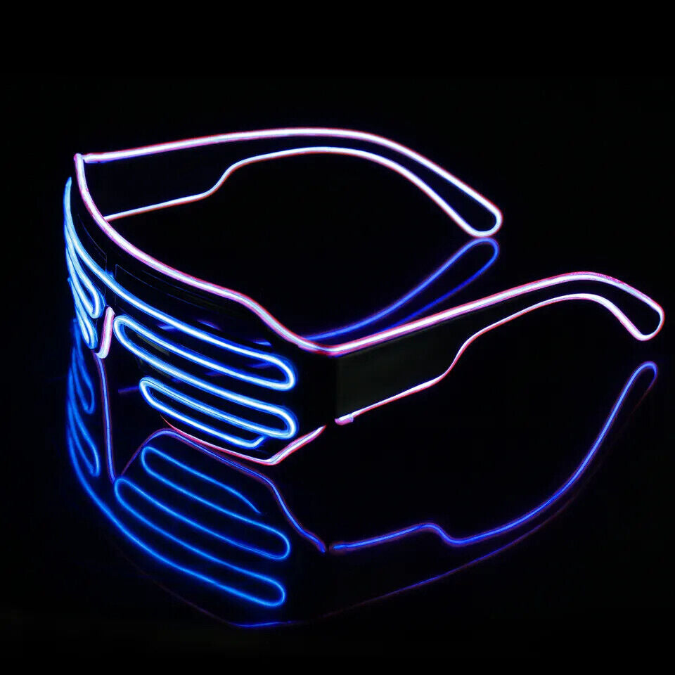 LED Glasses Light up Shades Flashing Rave Festival Party Neon EL Wire Blink Glow