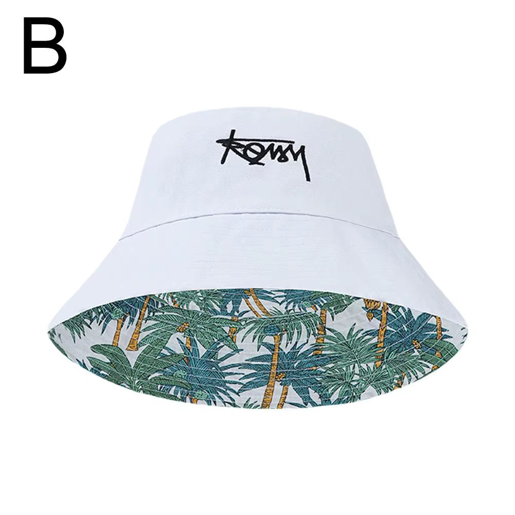 Unisex Letter Embroidery Printing Personality Bucket Hats Fishermen Caps Outdoor Casual Cap Sunscreen Hat