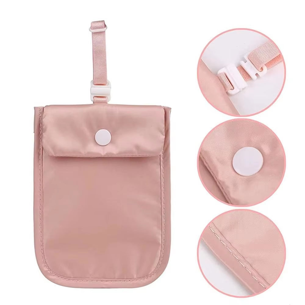 Bra Wallet with Adjustable Elastic Strap Rfid-Blocking Money Pouch Secret Pocket Lingerie Coin Pouch Protect Your Passport