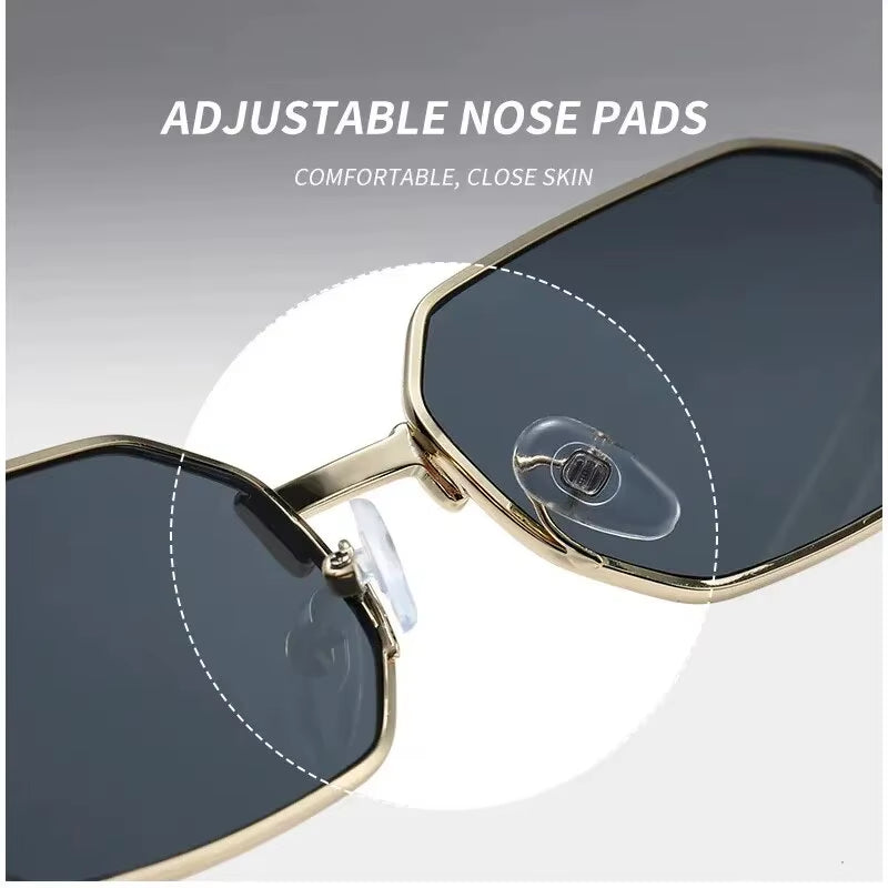 Narrow Sunglasses for Men Fashion Rectangle for Women Metal Luxury Brand Classic Sun Glasses