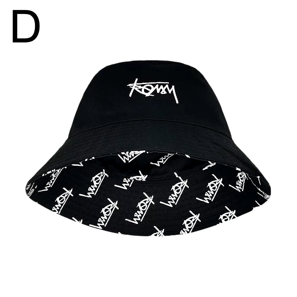 Unisex Letter Embroidery Printing Personality Bucket Hats Fishermen Caps Outdoor Casual Cap Sunscreen Hat