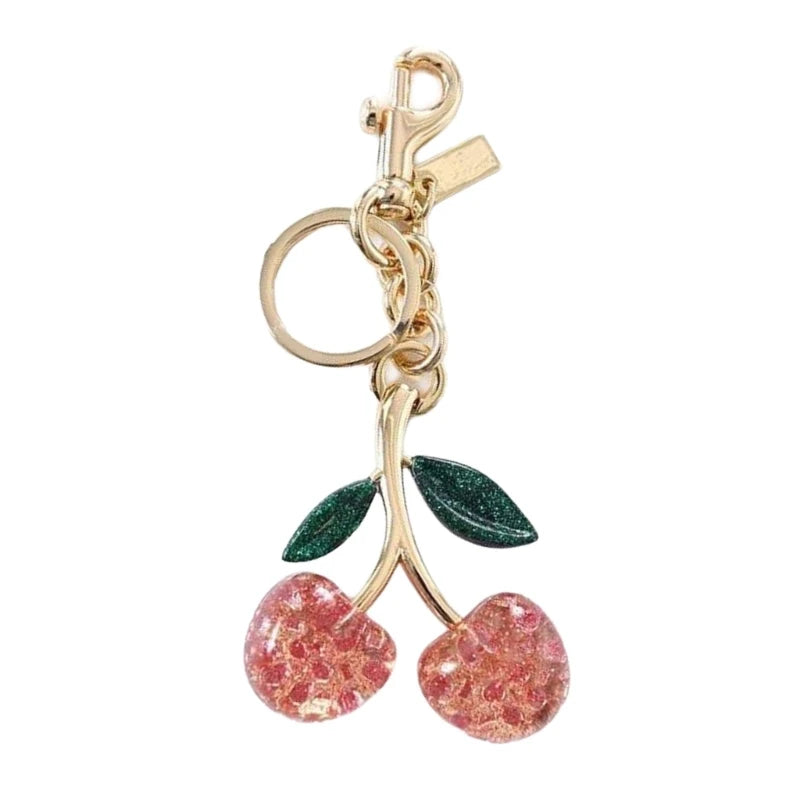 Delicate Cherry Bag Charm Keychain for Women'S Fashion Keyring Pendant Accessory