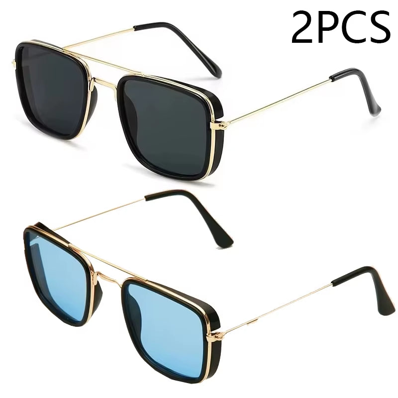 Fashion Sunglasses European and American Metal Small Square Frame Korean Version Glasses Retro Square Sunglasses UV Protection