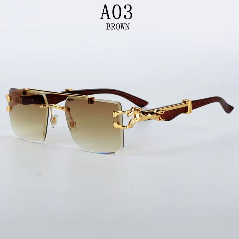 Rimless Designer Sunglasses Women Trendy Luxe Fashion Sunglasses Men Vintage Glasses Lentes De Sol Mujer Lunette Soleil Femme