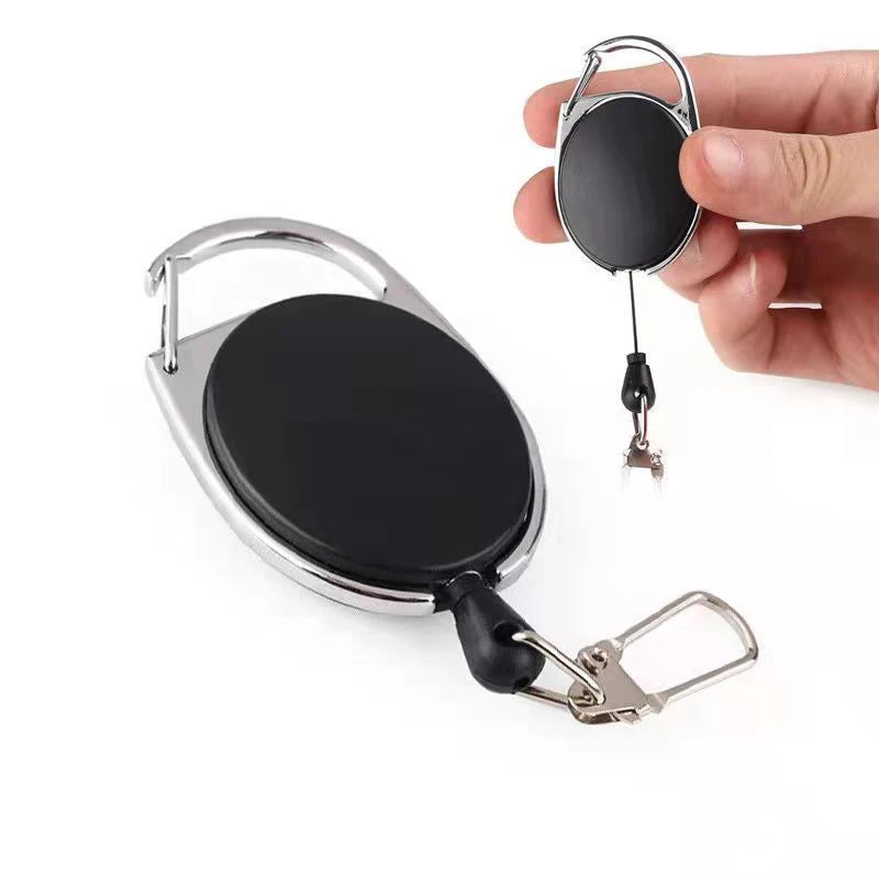 Retractable Key Chain Reel Badge Holder Fly Fishing Zinger Retractor with Quick Release Spring Clip Fishing Accessories