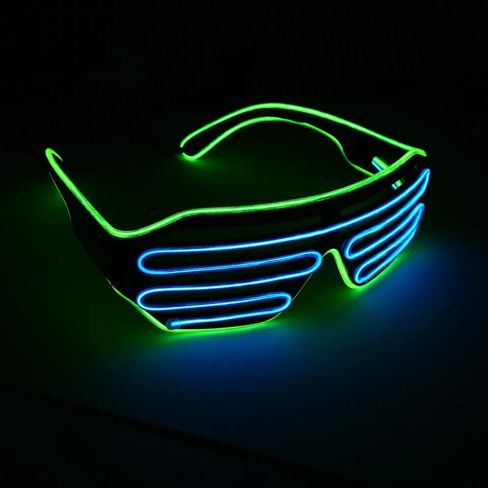 LED Glasses Light up Shades Flashing Rave Festival Party Neon EL Wire Blink Glow