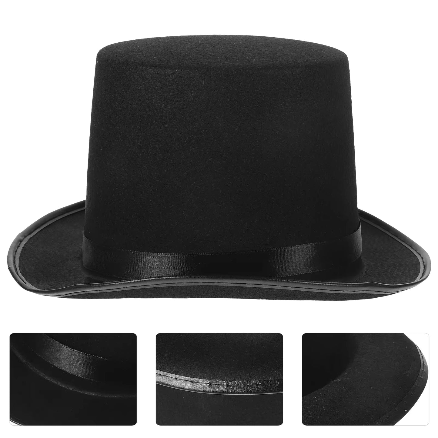 Unisex Bowler Hat Black Hat Bowler Top Hat Bombin Hat Costume Magician Performed Hat Stage Theater Costume Accessory