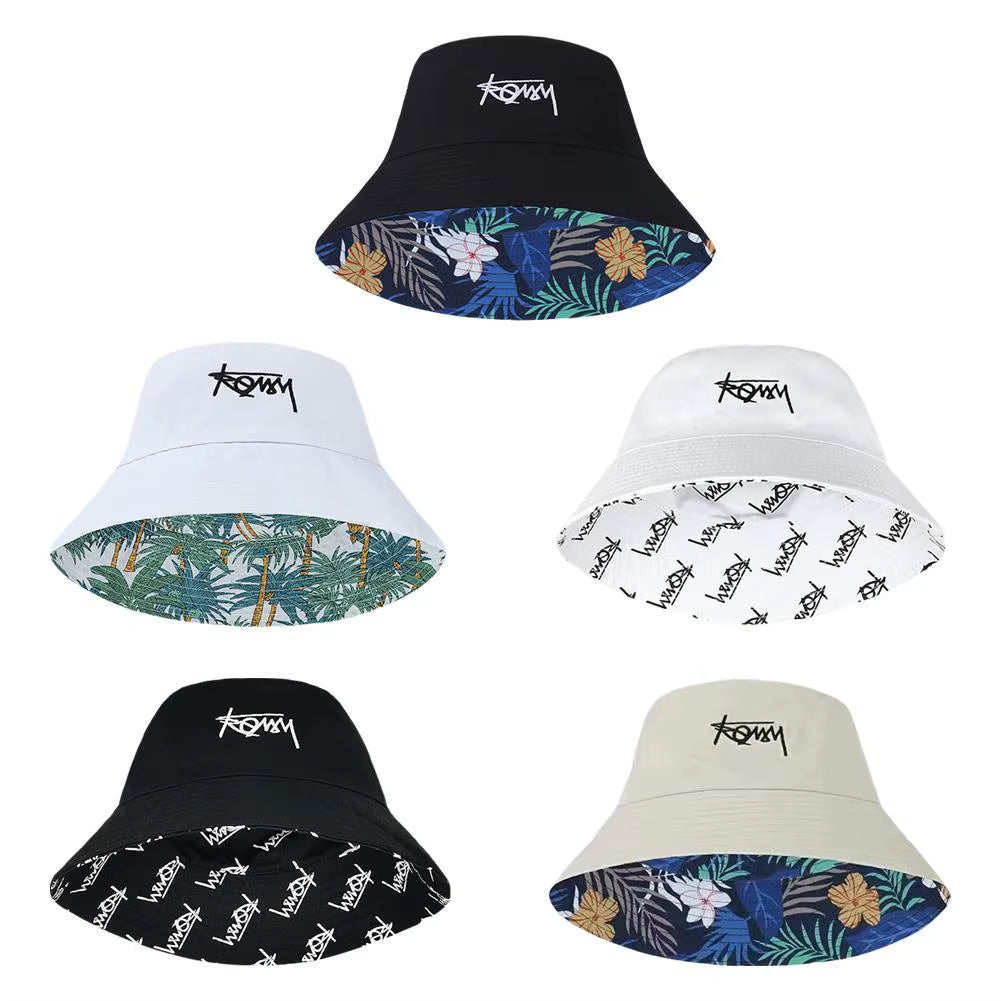 Unisex Letter Embroidery Printing Personality Bucket Hats Fishermen Caps Outdoor Casual Cap Sunscreen Hat