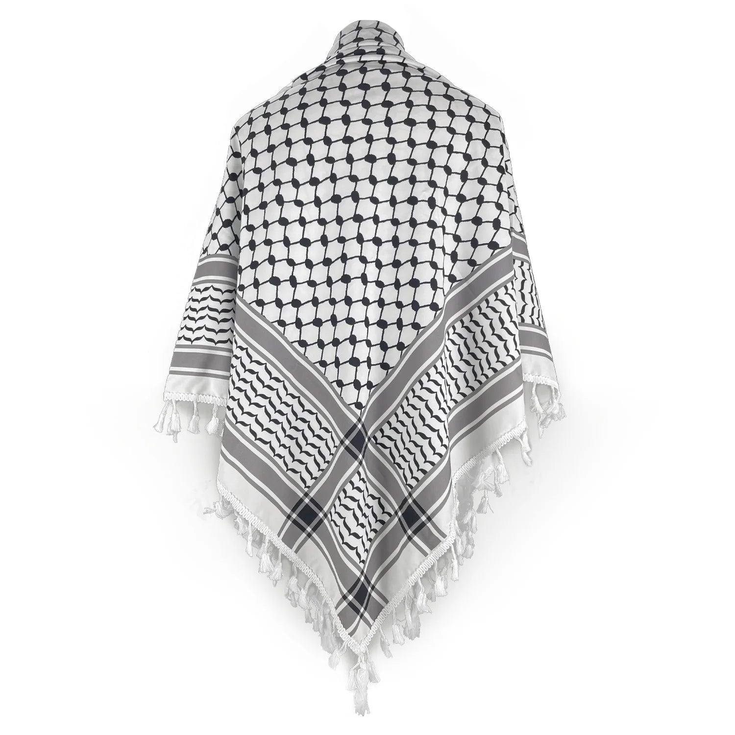 Houndstooth Palestine Scarf Keffiyeh Arafat Hatta Cotton Wide Scarf with Tassels, Shemagh Arab Cotton Unisex Scarves