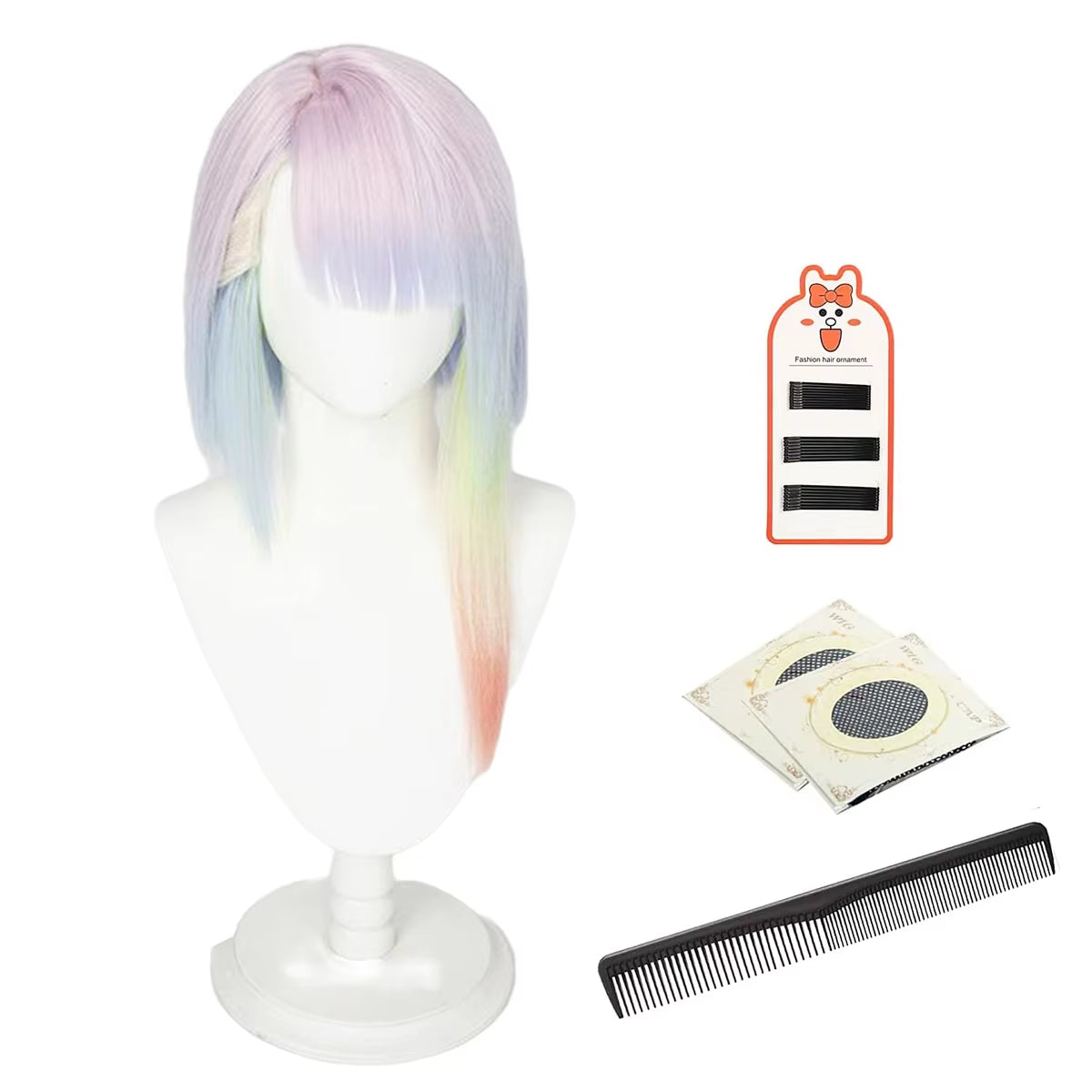 Game Anime Lucy Cosplay Wig Lucyna Kushinada Multicolor Hair Halloween Christmas Gift New