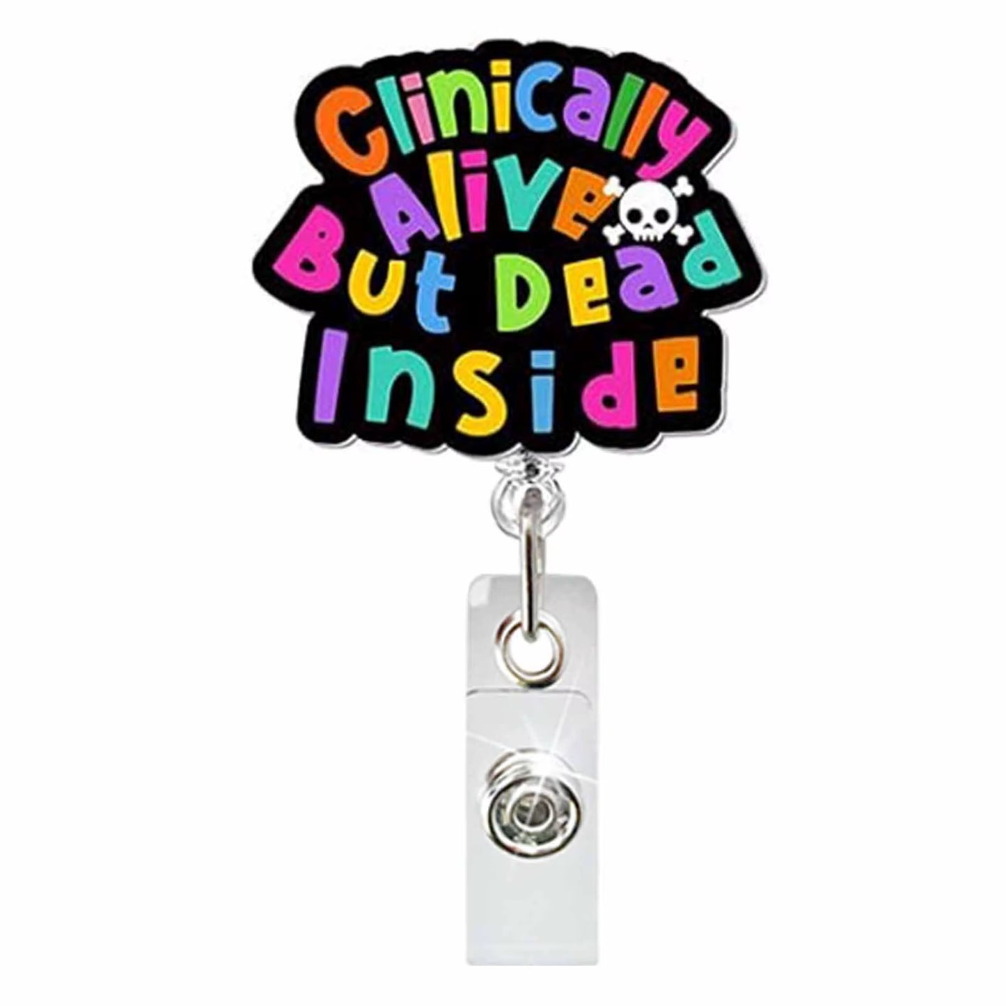 Glitter Acrylic Medicine Bottle Nurse Badge Reel Retractable ID Badge Holder with 360 Rotating Alligator Clip Name Holder