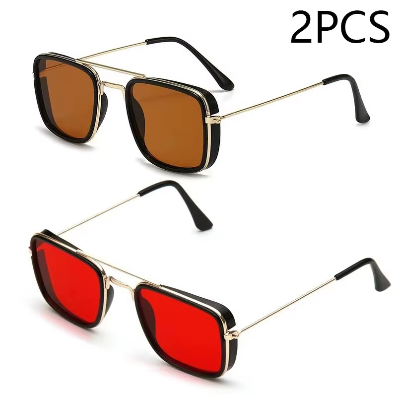 Fashion Sunglasses European and American Metal Small Square Frame Korean Version Glasses Retro Square Sunglasses UV Protection