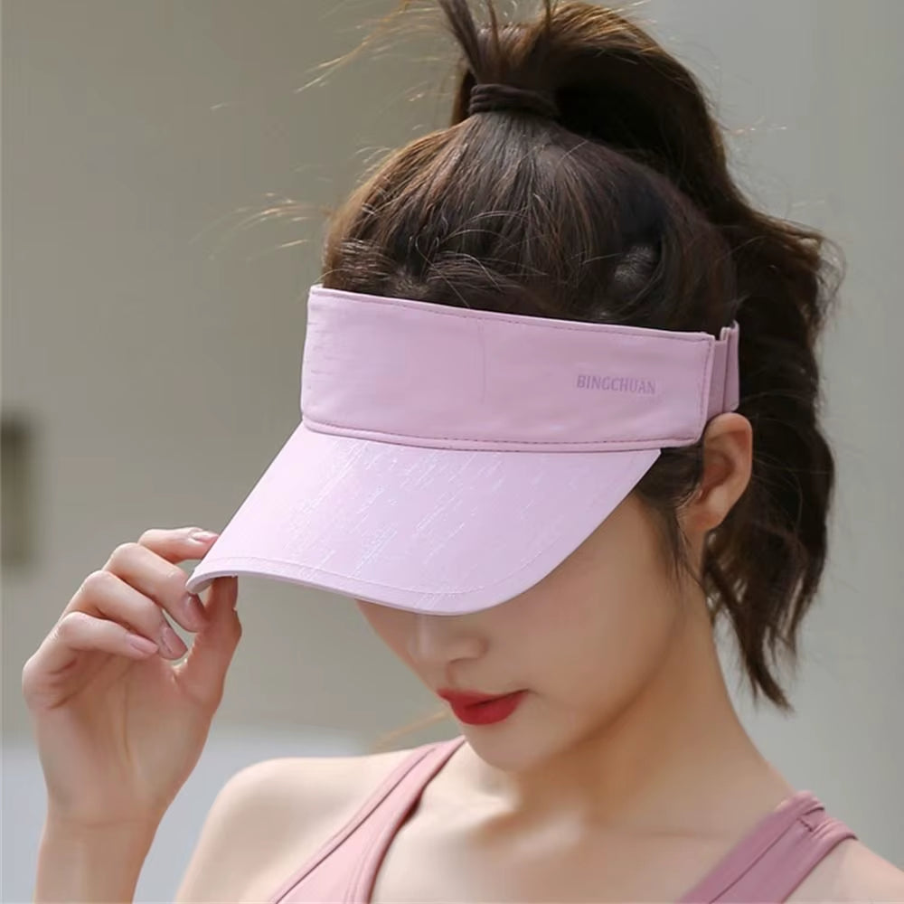 Summer Breathable Air Sun Hats Men Women Adjustable Visor UV Protection Top Empty Solid Sports Tennis Running Sunscreen Cap Hat