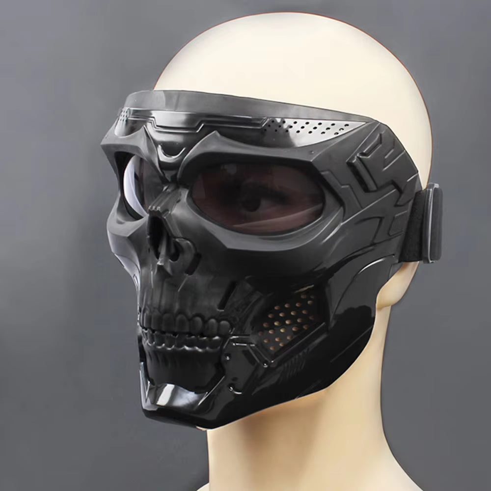 Skull Mask Motorcycle Mask Bicycle Riding Windproof Full Face Skeleton Protective Mask Colored Goggle Tactical Cycling Bike