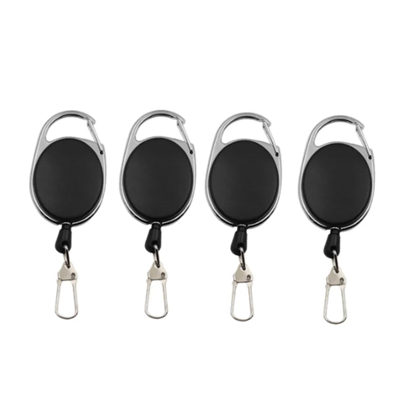 Retractable Key Chain Reel Badge Holder Fly Fishing Zinger Retractor with Quick Release Spring Clip Fishing Accessories