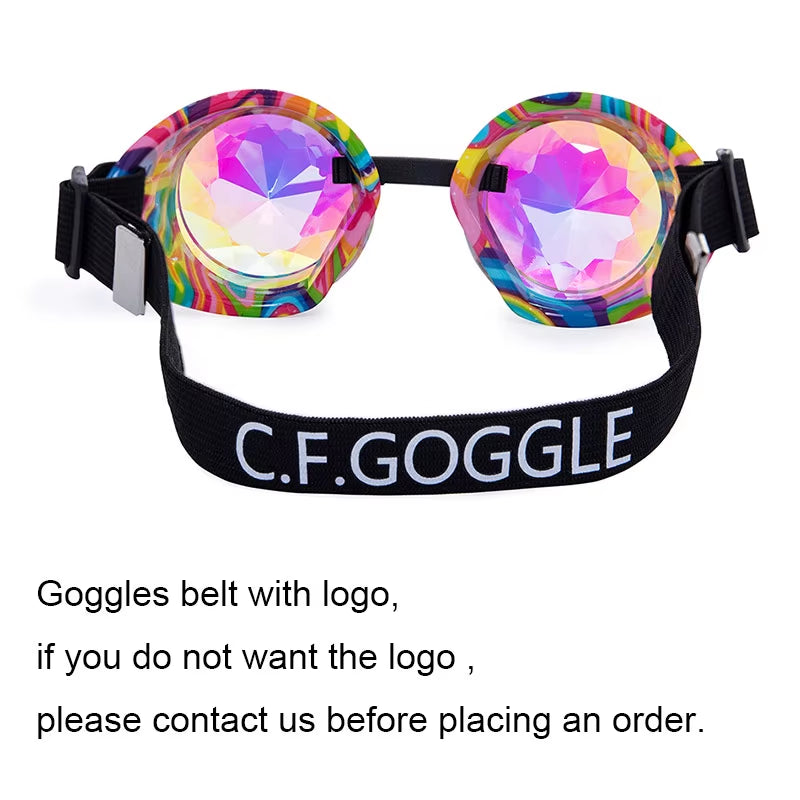 Goggles Steampunk Glasses Punk Gothic Goggles Cosplay Vintage Rivet Steampunk Goggle Kaleidoscope Glasses Retro EDM Sunglasses