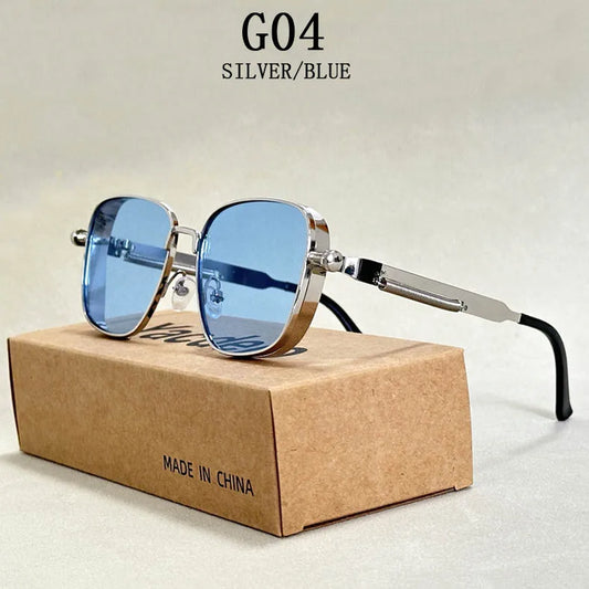 Steampunk Sunglasses for Men Vintage Square Sunglasses Women 2024 Punk Fashion Glasses Dropshipping Gafas De Sol Hombre Okulary