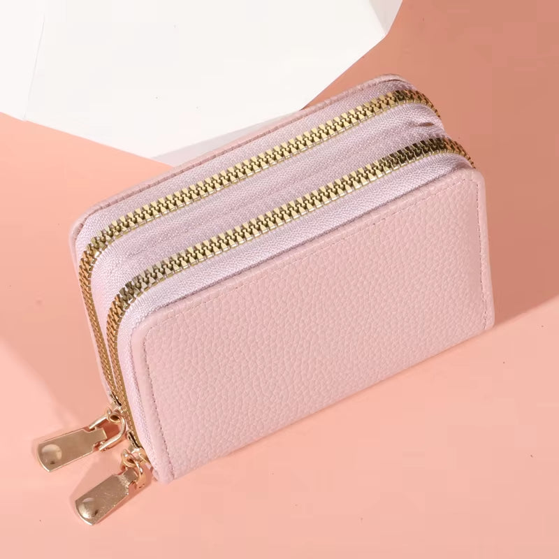 Women Zipper Short Style Purse Lycheepattern Fashion Large Capacity Multi Caroslot Coin Purse with Zipper