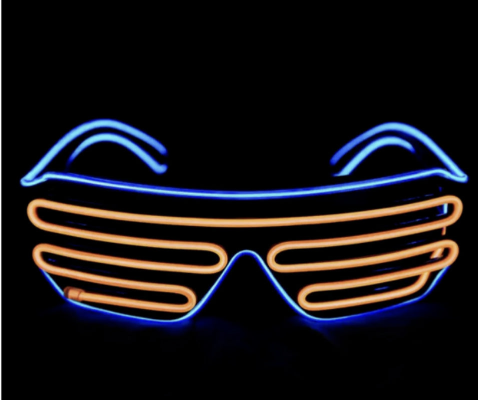 LED Glasses Light up Shades Flashing Rave Festival Party Neon EL Wire Blink Glow