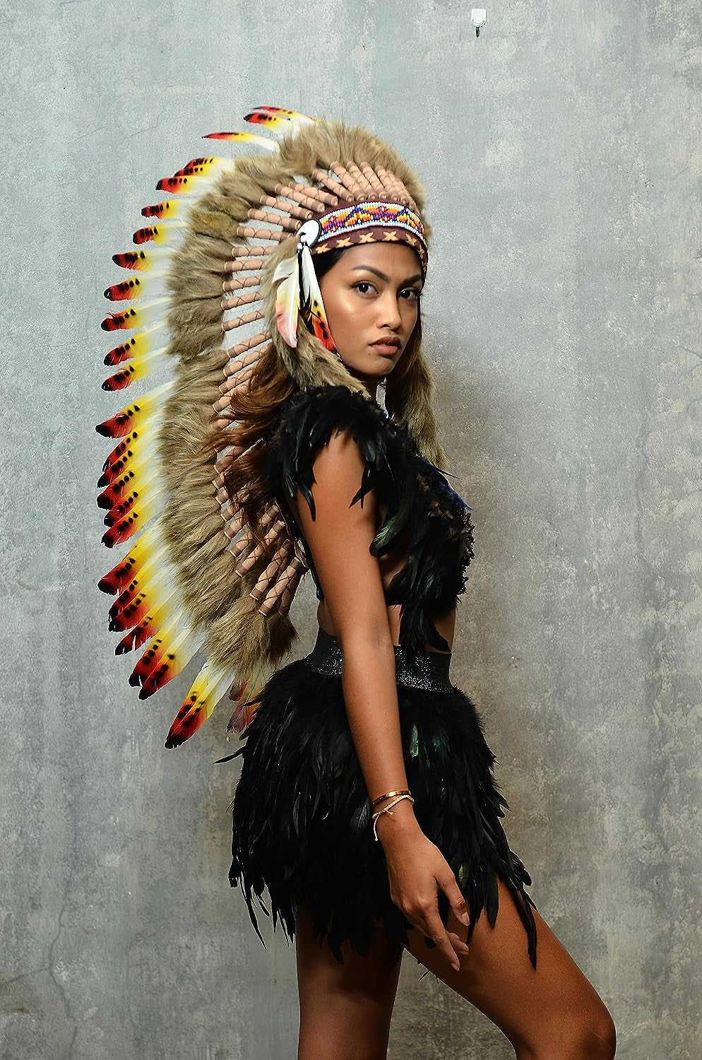 Native American Indian Headdress Large Feather Headdress for Native