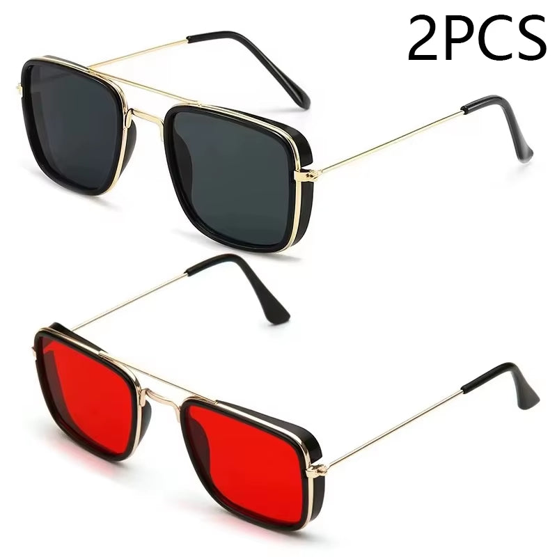 Fashion Sunglasses European and American Metal Small Square Frame Korean Version Glasses Retro Square Sunglasses UV Protection