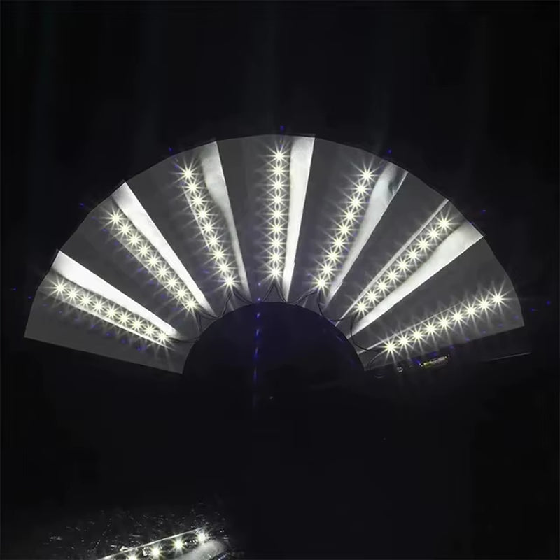 Glow Folding Led Fan Dancing Light Fan Night Show Halloween Christmas Rave Festival Accessories Glow in the Dark Party Supplies