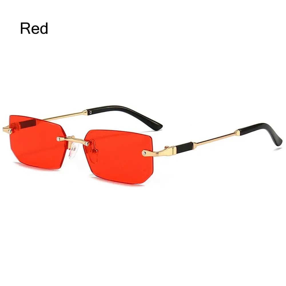 UV400 Rimless Rectangle Sunglasses Fashion Y2K Frameless Sun Glasses Shades for Women & Men