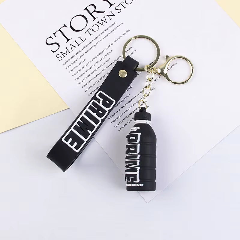 Cartoon Prime Keychain for Women Soft Rubber Beverage Car Key Chains Bag Charms Couple Keyring Children Gift