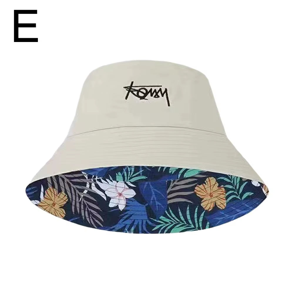 Unisex Letter Embroidery Printing Personality Bucket Hats Fishermen Caps Outdoor Casual Cap Sunscreen Hat