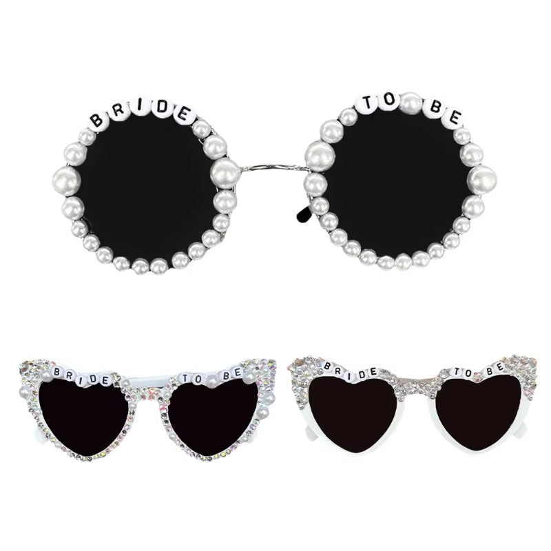 Wedding Party Bachelor Sunglasses Bride to Be Heart Shape Frame Girls Hangings Nose Glasses Rock Sunglasses Woman