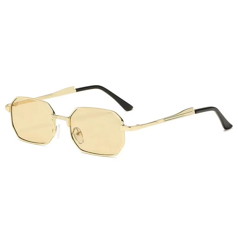 Narrow Sunglasses for Men Fashion Rectangle for Women Metal Luxury Brand Classic Sun Glasses