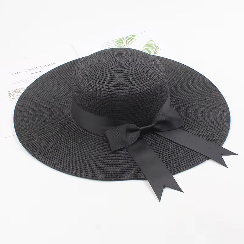 Women Straw Hats Sun Hats Female Wide Brim Beach Hat Bow Summer Hat anti Uv Straw Sun Hats