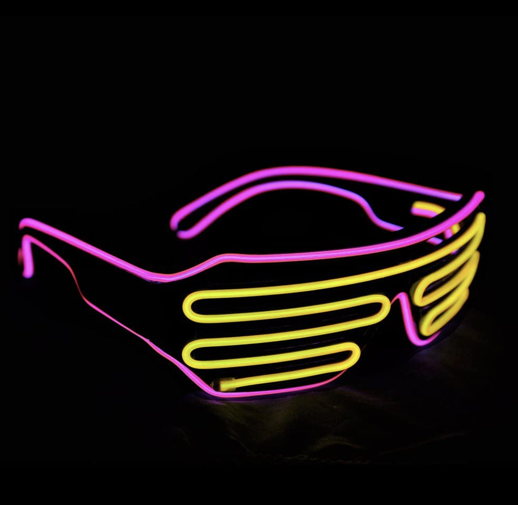 LED Glasses Light up Shades Flashing Rave Festival Party Neon EL Wire Blink Glow