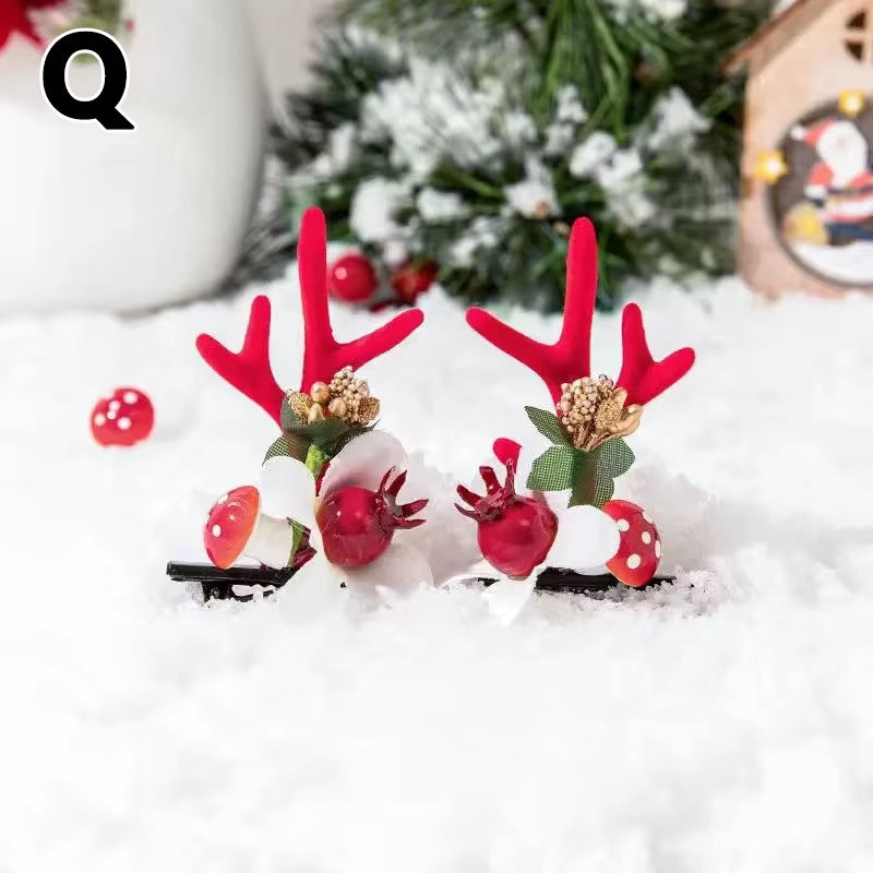 Christmas Antler Hair Clips Deer Ear Hairpins Festivals Christmas Headbands Pine Cones Hair Ball Adult Headwear Hair Accessories