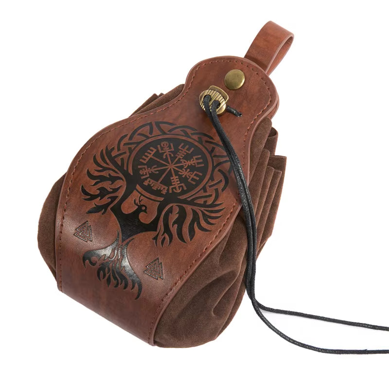 PU Leather Bag for DND Dice Game Tray 5 Celtic Designs Cute Drawstring Pouch for D&D Roleplaying RPG Gift Ideas Coin Purse