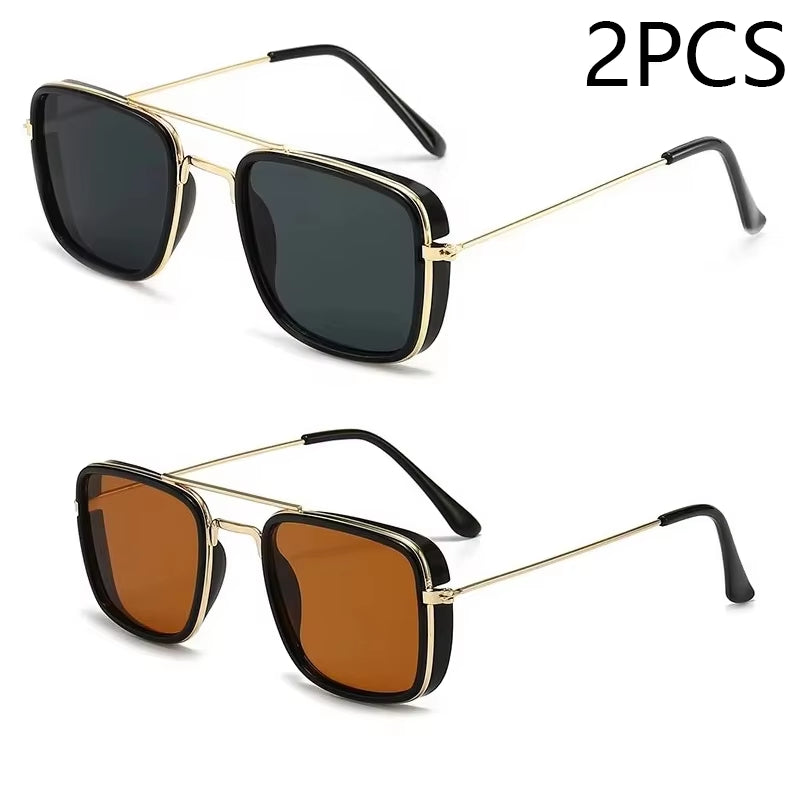 Fashion Sunglasses European and American Metal Small Square Frame Korean Version Glasses Retro Square Sunglasses UV Protection