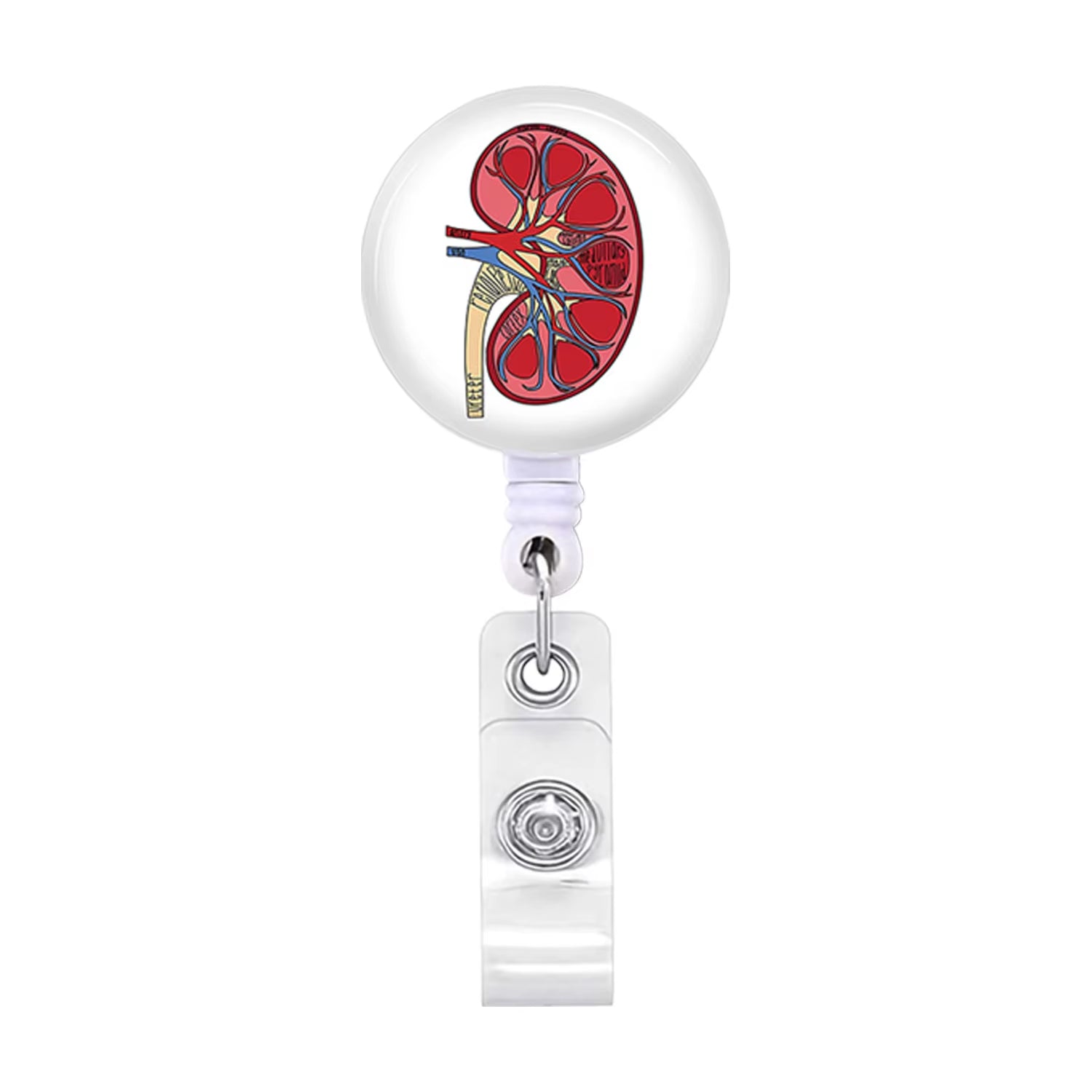 Acrylic English Badge Holder Clip Rotating Alligator Clip Retractable Badge Reel for Doctor Nurse Teacher Student Halloween Gift