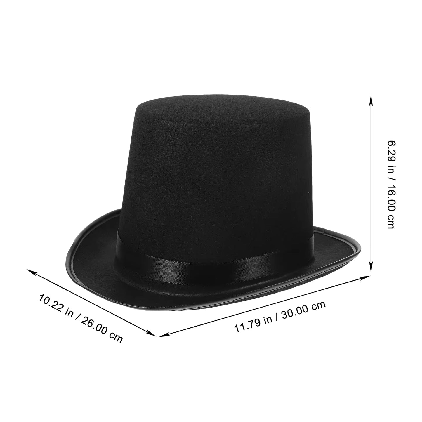 Unisex Bowler Hat Black Hat Bowler Top Hat Bombin Hat Costume Magician Performed Hat Stage Theater Costume Accessory