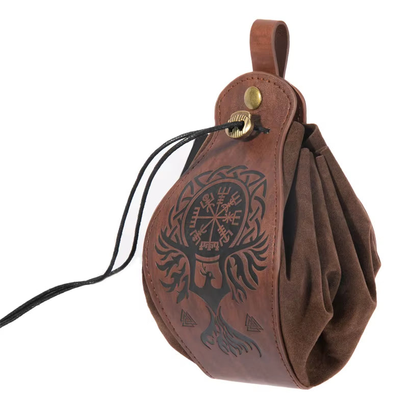 PU Leather Bag for DND Dice Game Tray 5 Celtic Designs Cute Drawstring Pouch for D&D Roleplaying RPG Gift Ideas Coin Purse