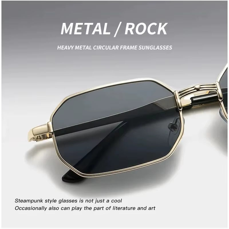 Narrow Sunglasses for Men Fashion Rectangle for Women Metal Luxury Brand Classic Sun Glasses