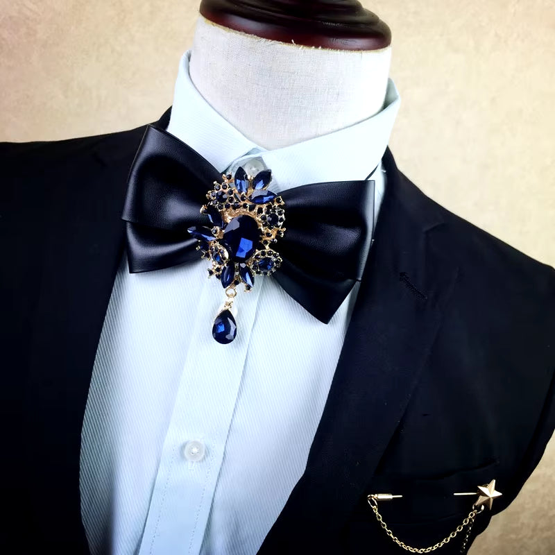 Men'S Necktie for Men 2024 Vintage Bowtie Pajaritas Diamond Wedding Ties Men Accessories Necktie Butterfly Cravate Pour Homme