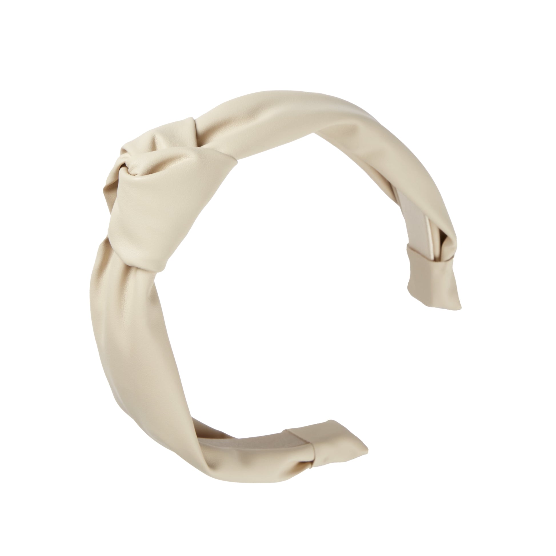 Tayshia by  Leather Knotted Headband, Ivory, 1 Count