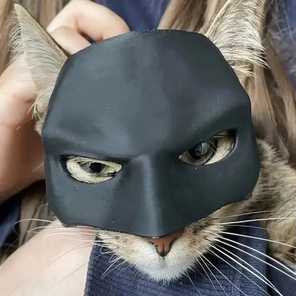 Bat Cat Avenger Mask, Black Matte Bat Mask Superhero Pet Toys, Cat Bat Pet Man Mask for Cat and Dogs Spooky Make-Up Party Toy