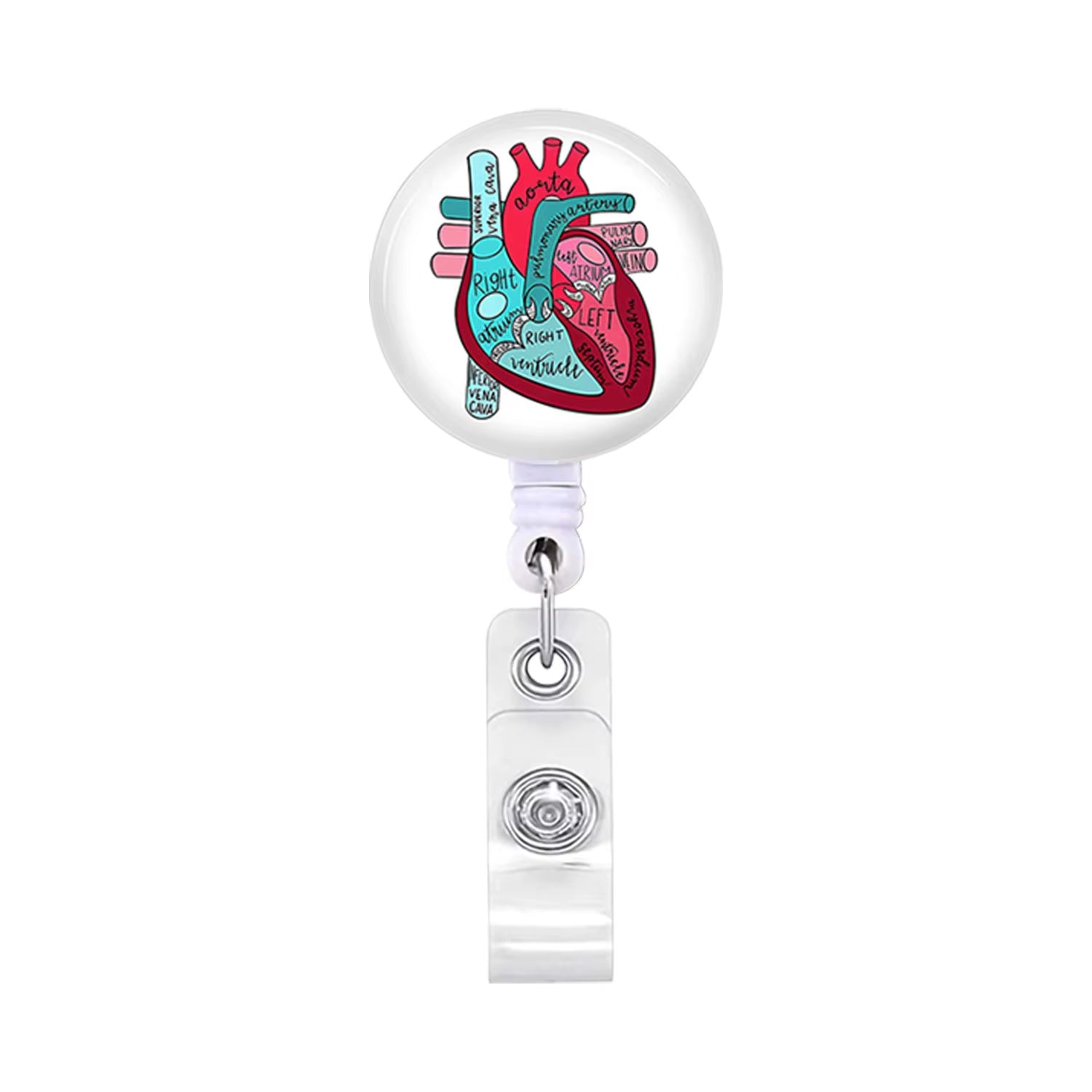 Acrylic English Badge Holder Clip Rotating Alligator Clip Retractable Badge Reel for Doctor Nurse Teacher Student Halloween Gift